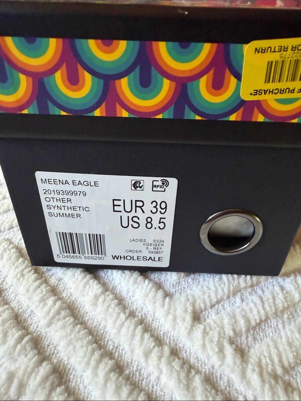 Kurt Geiger Metallic Rainbow Slide Sandals - Green, Blue, Pink, Gold, Purple - Picture 2 of 3